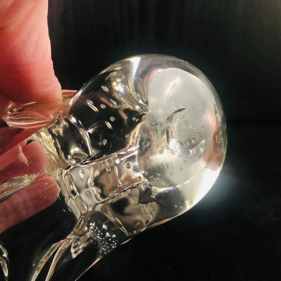 Clear Blown Glass Bird with Bubbles Paper Weight Vintage Art Handmade - Picture 4 of 4